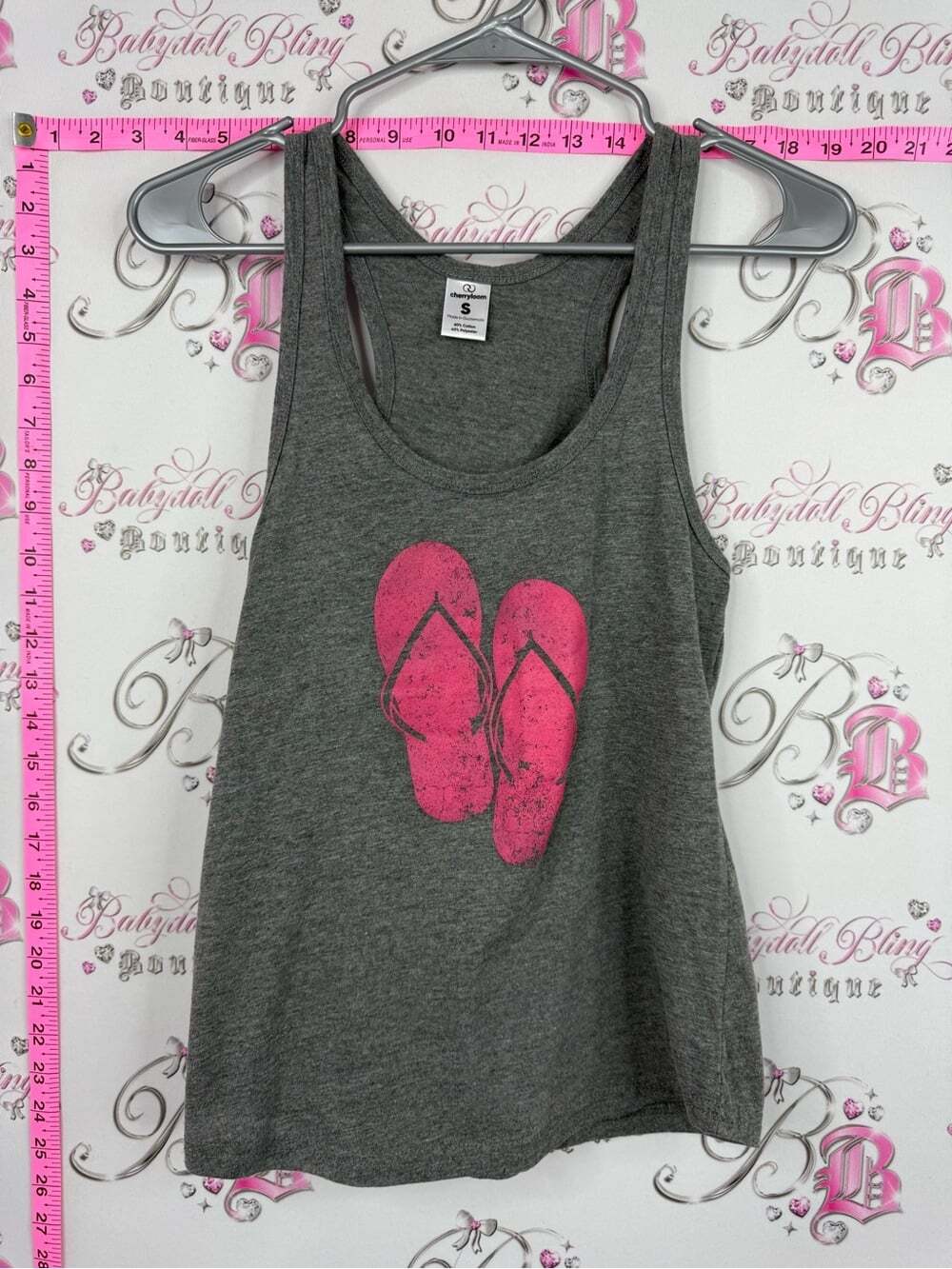 CHERRY LOOM flip flops pink Racerback Tank Top with Pink Flip-Flop Graphic
